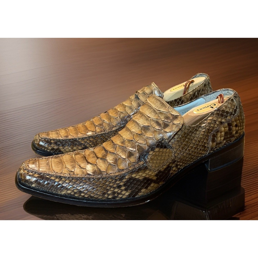 Cole Haan Genuine Python Dress Shoes Men 11.5 Brown Rare Special Edition - Picture 2 of 15